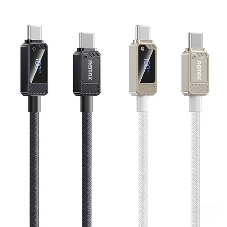 REMAX RC-C069 1.2m 100W Type-C to Type-C Digital Display Braided Fast Charging Cable(Black)