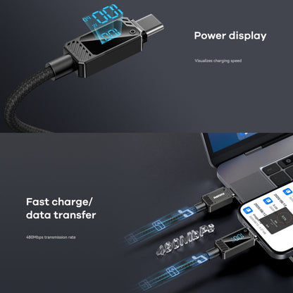 REMAX RC-C069 1.2m 100W Type-C to Type-C Digital Display Braided Fast Charging Cable(Black)