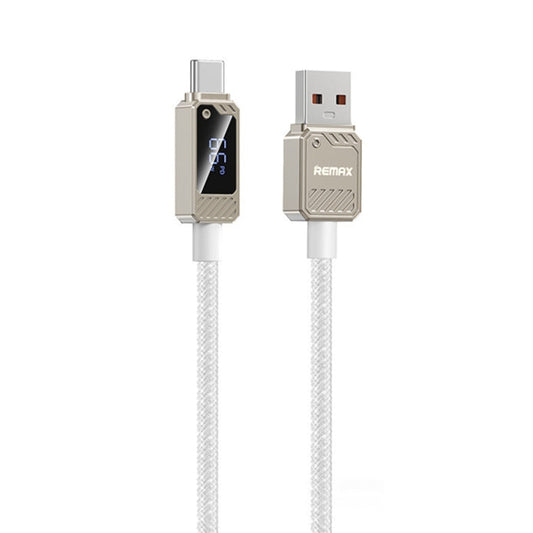 REMAX RC-C070 1.2m 66W USB to Type-C Digital Display Braided Fast Charging Cable(White)