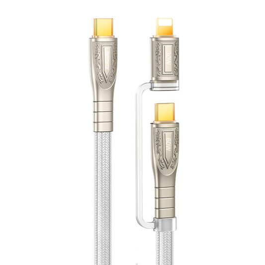 Câble de charge rapide tressé REMAX RC-C165 Prime 1,2 m 60 W USB-C vers USB-C + 8 broches (argent)