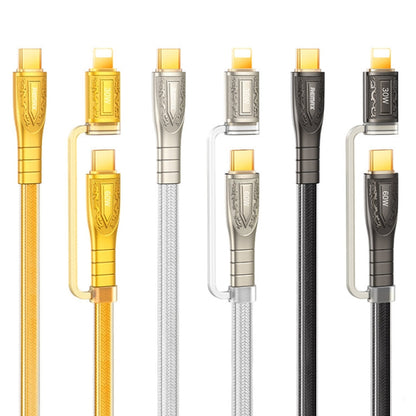 REMAX RC-C165 Prime 1.2m 60W Type-C to Type-C + 8 Pin Braided Fast Charging Cable(Silver)