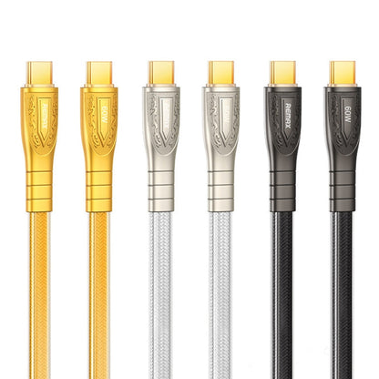 REMAX RC-C166 Prime 1.2m 60W Type-C to Type-C Braided Fast Charging Cable(Silver)