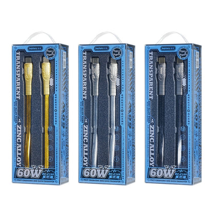 REMAX RC-C166 Prime 1.2m 60W Type-C to Type-C Braided Fast Charging Cable(Gold)