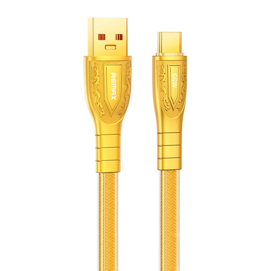 Câble de recharge rapide tressé REMAX RC-C167 Prime 1,2 m 66 W USB vers Type-C (doré)