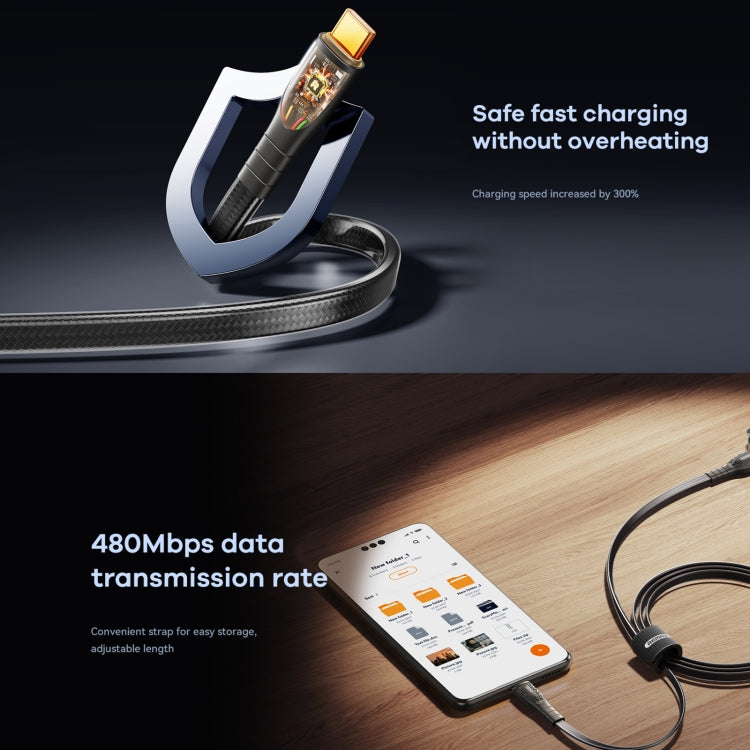 REMAX RC-C167 Prime 1.2m 66W USB to Type-C Braided Fast Charging Cable(Gold)