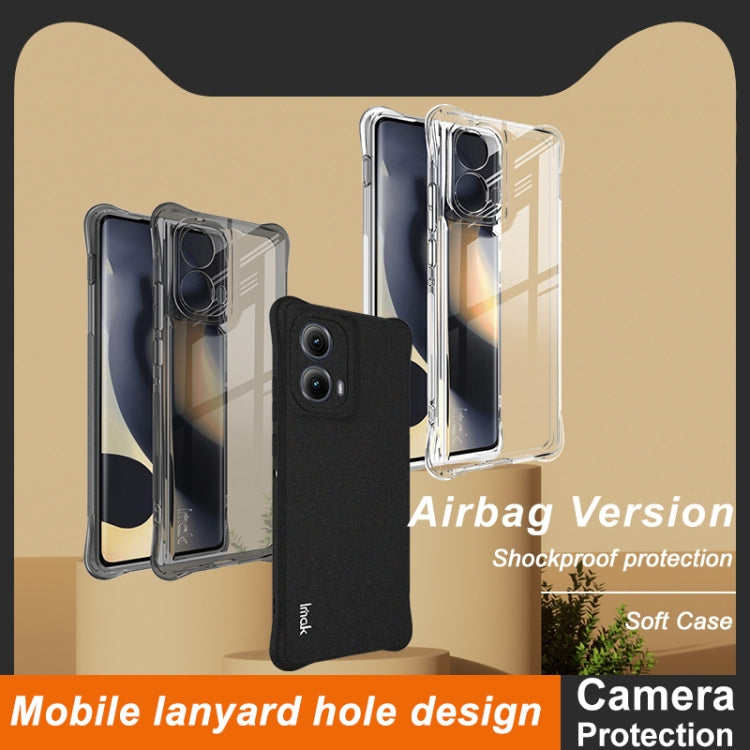 For Motorola Edge 2024 imak Shockproof Airbag TPU Phone Case(Transparent Black)