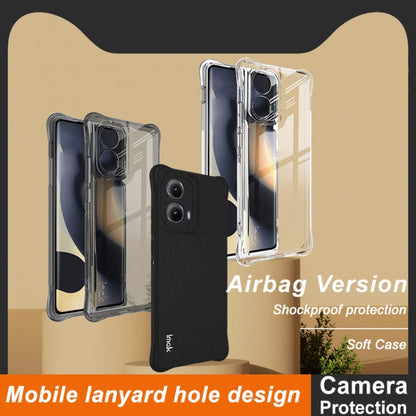 For Motorola Edge 2024 imak Shockproof Airbag TPU Phone Case(Transparent Black)