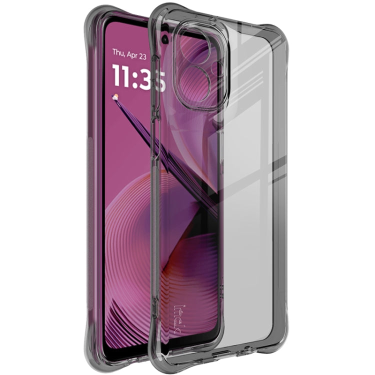 For Motorola Moto G55 imak Shockproof Airbag TPU Phone Case(Transparent Black)