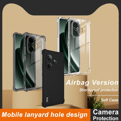 For Realme GT 6 5G Global imak Shockproof Airbag TPU Phone Case(Transparent Black)