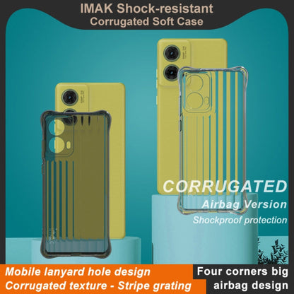 For Motorola Moto S50 Neo 5G IMAK Corrugated Texture Airbag TPU Phone Case(Transparent Black)