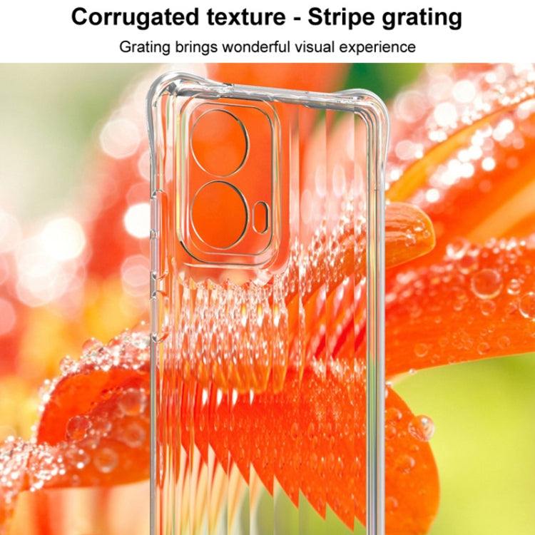 For Motorola Moto S50 Neo 5G IMAK Corrugated Texture Airbag TPU Phone Case(Transparent Black)