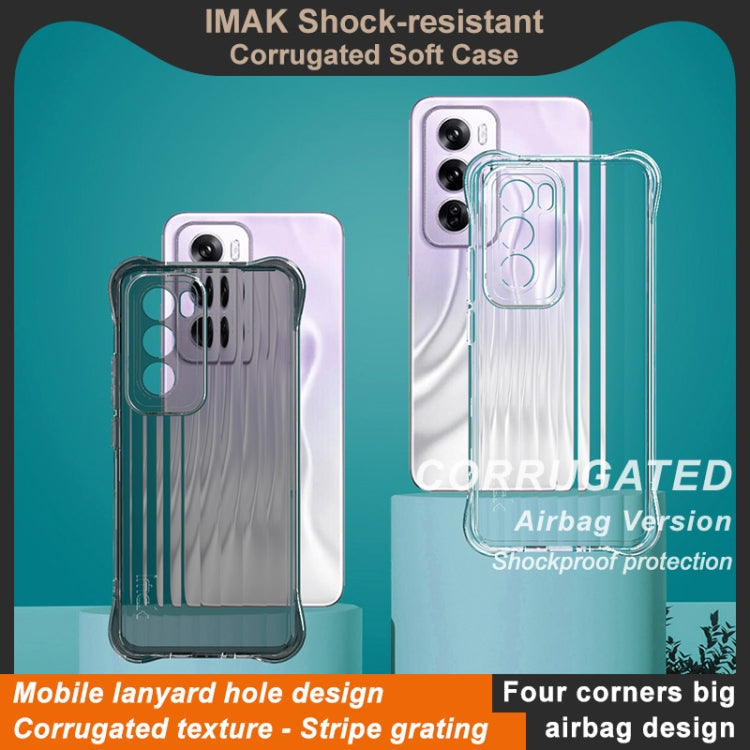 Pour OPPO Reno12 Pro Global Étui de téléphone en TPU avec coussin d'air texturé ondulé IMAK (noir transparent)
