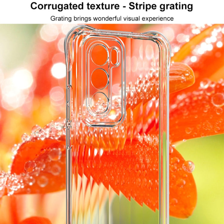 Pour OPPO Reno12 Pro Global Étui de téléphone en TPU avec coussin d'air texturé ondulé IMAK (noir transparent)