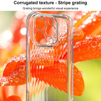 Pour iPhone 16 Pro Max Coque de téléphone en TPU IMAK texturé ondulé avec airbag (transparent)
