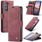 For Samsung Galaxy Z Fold6 5G CaseMe 013 Multifunctional Horizontal Flip Leather Phone Case(Wine Red)