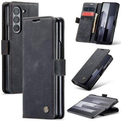 For Samsung Galaxy Z Fold6 5G CaseMe 013 Multifunctional Horizontal Flip Leather Phone Case(Black)
