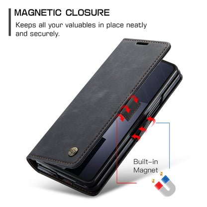 For Samsung Galaxy Z Fold6 5G CaseMe 013 Multifunctional Horizontal Flip Leather Phone Case(Black)