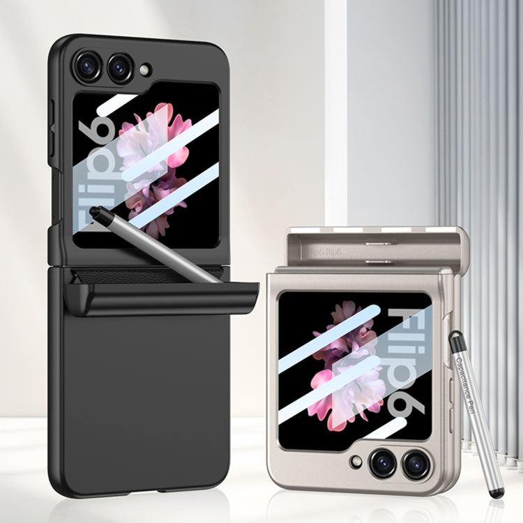 Pour Samsung Galaxy Z Flip6 / Flip7 FE Étui de téléphone à clapet GKK magnétique intégré à couverture complète avec boîte à stylo + stylo (rose)