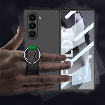 For Samsung Galaxy Z Fold6 GKK Integrated Big Hole Side Wrist Strap Ring Phone Case(Black)