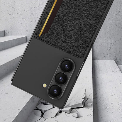 For Samsung Galaxy Z Fold6 GKK Integrated Ultra-thin Card Slots Phone Case(Carbon Fiber Texture)