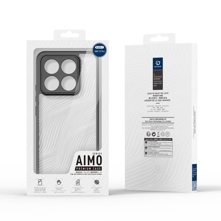 Pour Xiaomi 15 Pro DUX DUCIS Série Aimo Coque de Téléphone en TPU + PC avec Sensation Givrée (Noir)