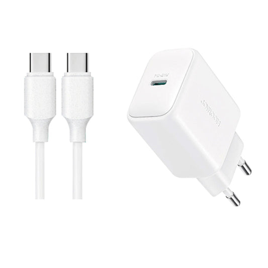 JOYROOM JR-TCF20 PD20W Type-C Port Charger Kit with Type-C to Type-C Cable, Plug:EU Plug(White)