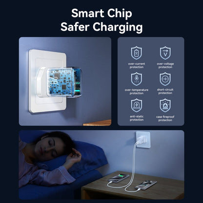 JOYROOM JR-TCF21 20W Dual Ports USB + Type-C Charger, Plug:UK Plug(White)