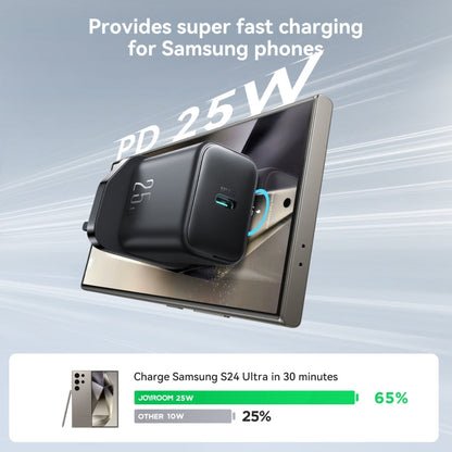JOYROOM JR-TCF23 25W USB-C / Type-C Port Fast Charger, Plug:UK Plug(Black)
