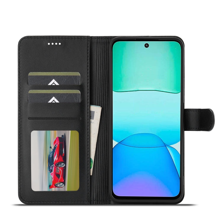 For Redmi 13 4G LC.IMEEKE Calf Texture Leather Phone Case(Black)