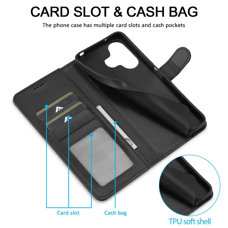 For Redmi 13 4G LC.IMEEKE Calf Texture Leather Phone Case(Black)