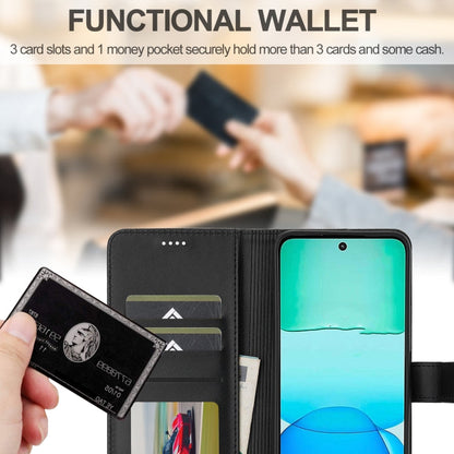 For Redmi 13 4G LC.IMEEKE Calf Texture Leather Phone Case(Black)