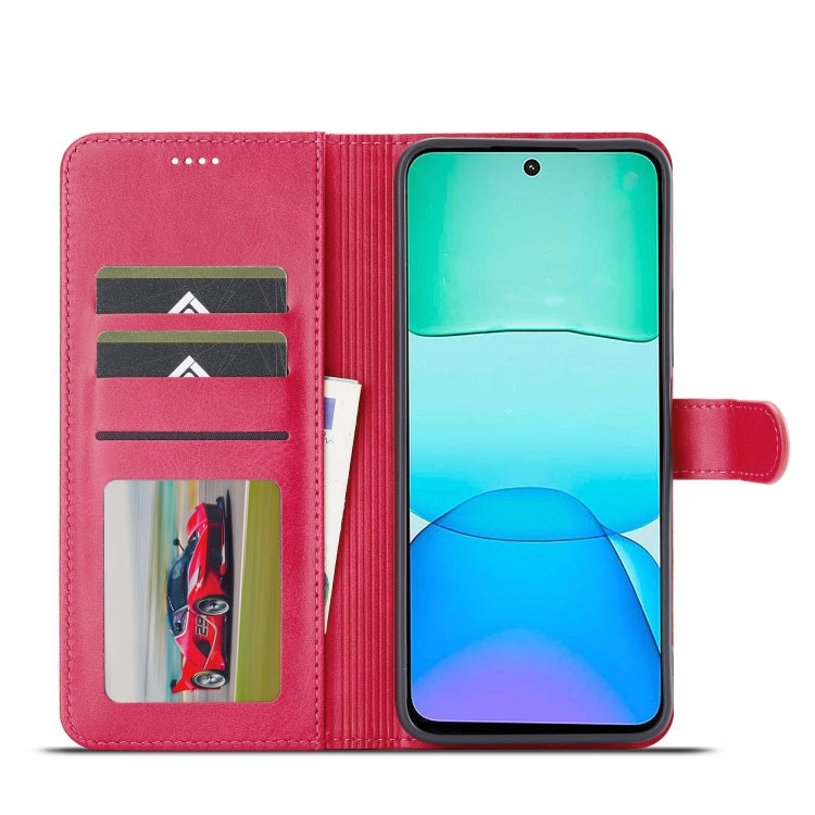 For Redmi 13 4G LC.IMEEKE Calf Texture Leather Phone Case(Red)