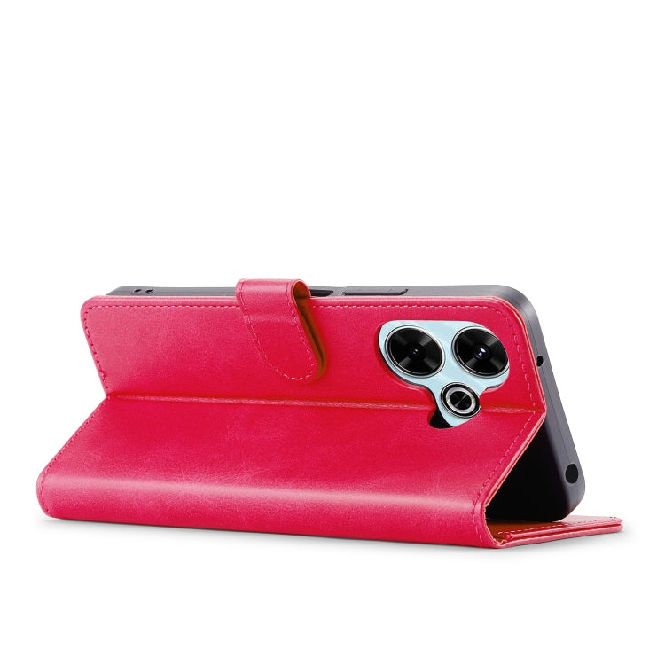 For Redmi 13 4G LC.IMEEKE Calf Texture Leather Phone Case(Red)