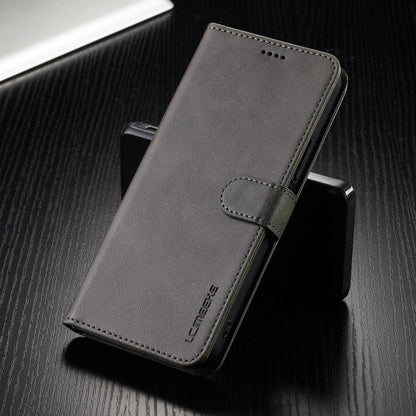 For Redmi 13 4G LC.IMEEKE Calf Texture Leather Phone Case(Grey)