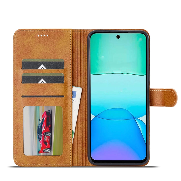For Redmi 13 4G LC.IMEEKE Calf Texture Leather Phone Case(Brown)
