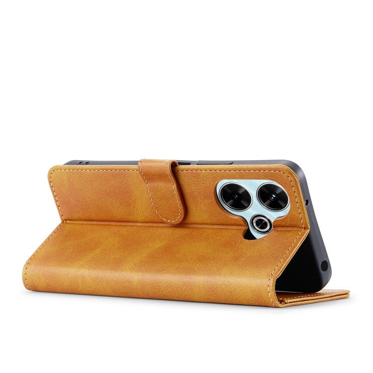 For Redmi 13 4G LC.IMEEKE Calf Texture Leather Phone Case(Brown)
