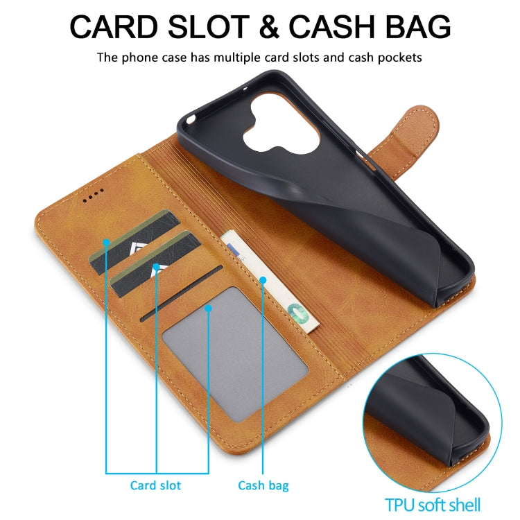 For Redmi 13 4G LC.IMEEKE Calf Texture Leather Phone Case(Brown)