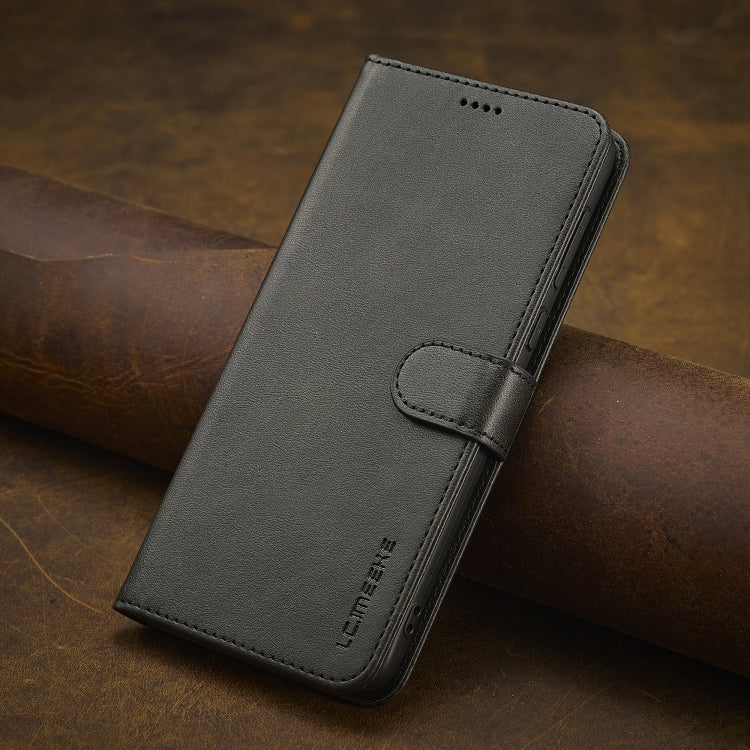 For Redmi 14C LC.IMEEKE Calf Texture Leather Phone Case(Black)