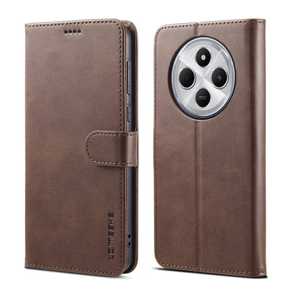 Pour Redmi 14C Coque de téléphone en cuir LC.IMEEKE texture veau (café)