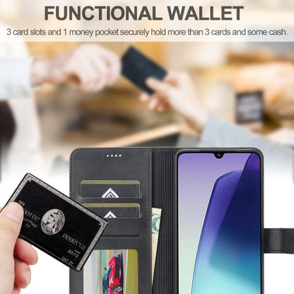 For Redmi A4 5G LC.IMEEKE Calf Texture Leather Phone Case(Black)