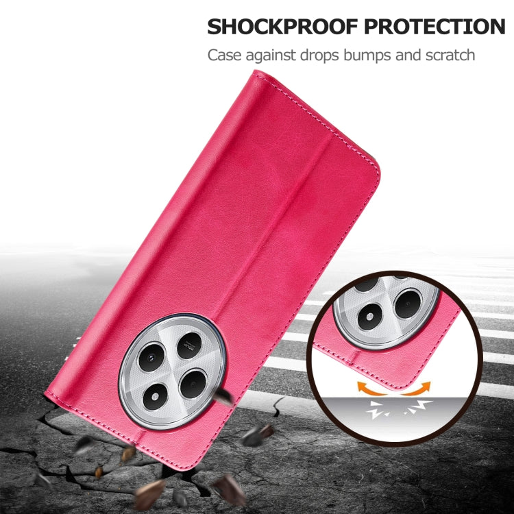 For Redmi A4 5G LC.IMEEKE Calf Texture Leather Phone Case(Red)