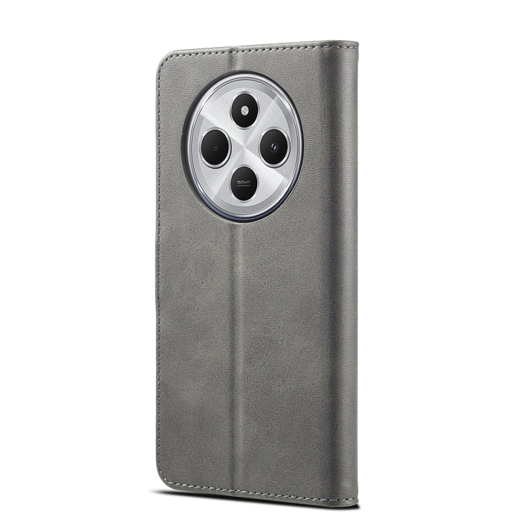 Pour Redmi A4 5G LC.IMEEKE Étui de téléphone en cuir texturé veau (gris)