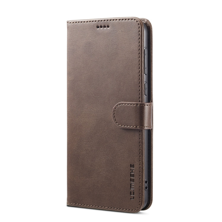 For Redmi A4 5G LC.IMEEKE Calf Texture Leather Phone Case(Coffee)