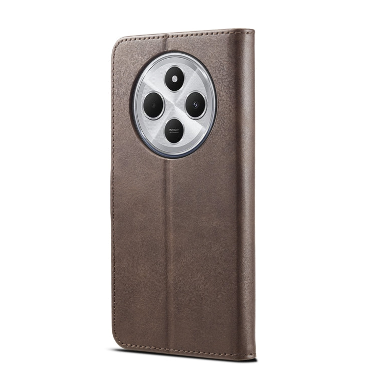 For Redmi A4 5G LC.IMEEKE Calf Texture Leather Phone Case(Coffee)