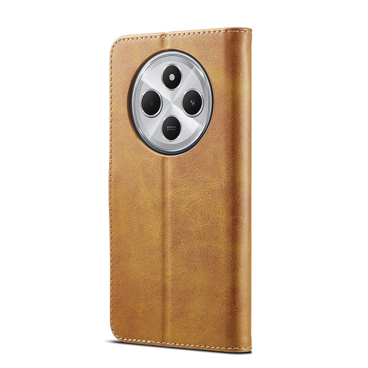Pour étui de téléphone en cuir texture veau LC.IMEEKE pour Redmi A4 5G (marron)