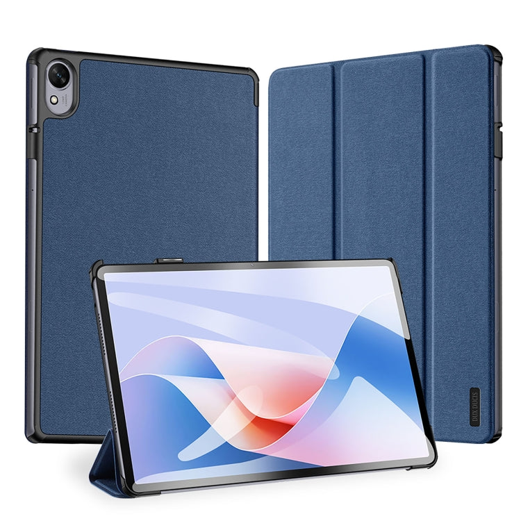 Pour Huawei MatePad 11.5 S DUX DUCIS Étui magnétique en cuir de la série Domo avec texture en tissu (bleu)
