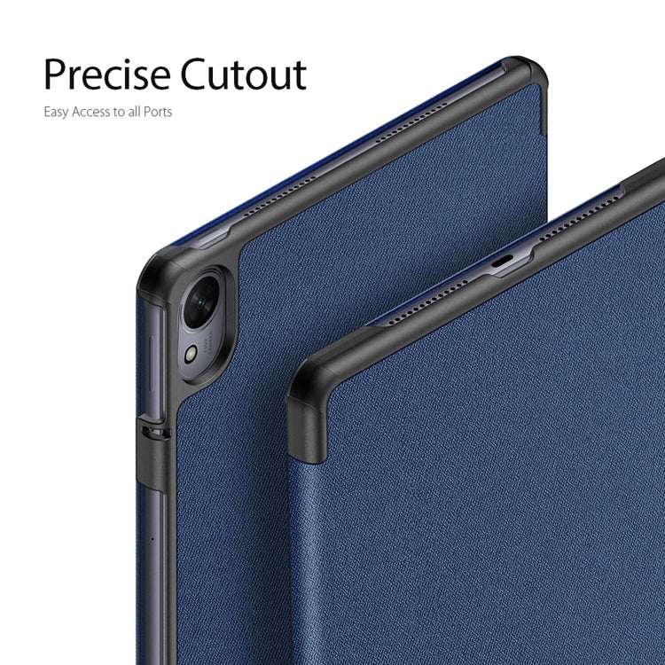 Pour Huawei MatePad 11.5 S DUX DUCIS Étui magnétique en cuir de la série Domo avec texture en tissu (bleu)