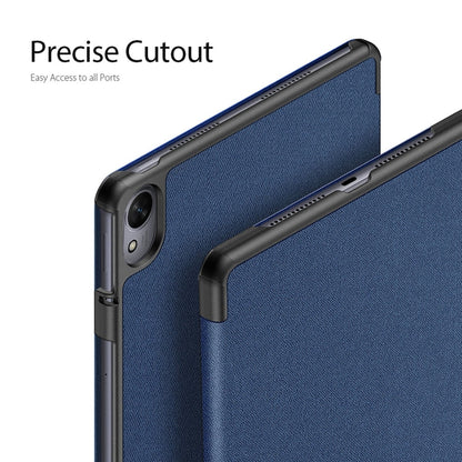 Pour Huawei MatePad 11.5 S DUX DUCIS Étui magnétique en cuir de la série Domo avec texture en tissu (bleu)