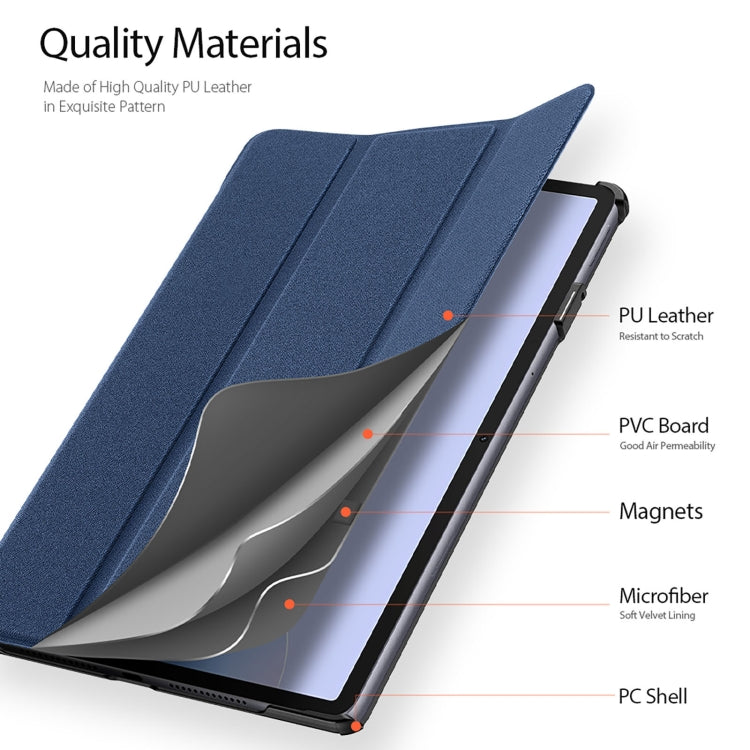 Pour Huawei MatePad 11.5 S DUX DUCIS Étui magnétique en cuir de la série Domo avec texture en tissu (bleu)