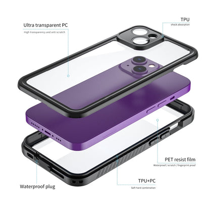 For iPhone 14 RedPepper Shockproof IP68 Waterproof PC + TPU Protective Case(Black)